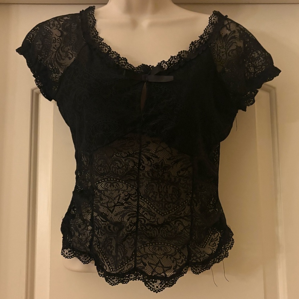 Killstar Black Lace Holly Top Gothic Goth‎ Witch